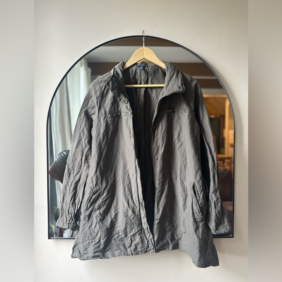 EILEEN FISCHER | rumpled organic cotton coat | size small - Picture 4 of 6
